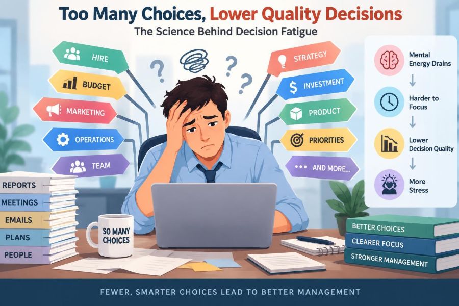 📊 The Science Behind Decision Fatigue: Why Too Many Choices Can Hurt Management Quality