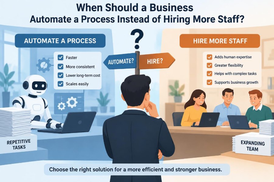 π When Should a Business Automate a Process Instead of Hiring More Staff?