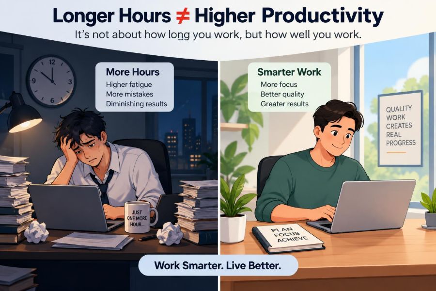 📊 Debunking the Myth That Longer Working Hours Always Increase Productivity