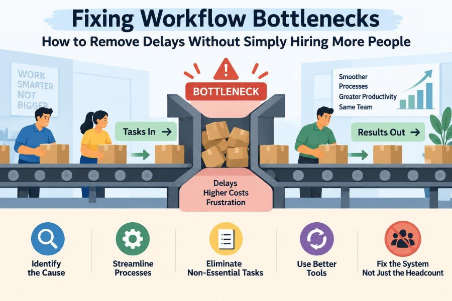 📊 Fixing Workflow Bottlenecks: How to Remove Delays Without Simply Hiring More People