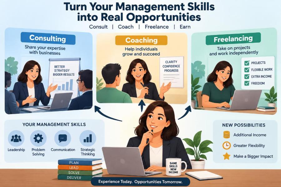 📊 How Management Skills Can Be Turned into Consulting, Coaching, and Freelance Income